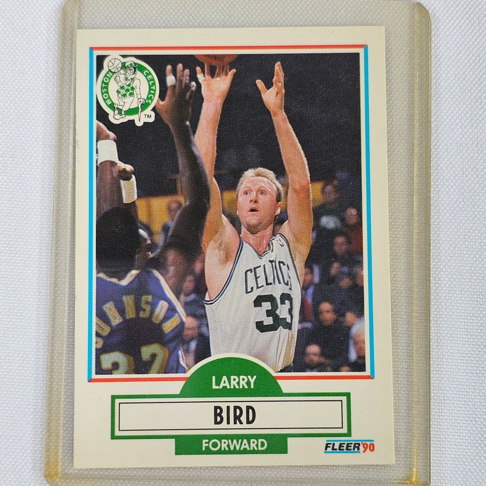 1990 Fleer Larry Bird Boston Celtics Error Card 8 NBA Basketball Double "O"